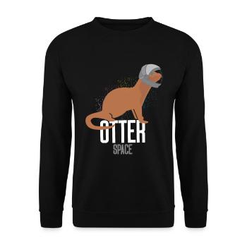 Sonnensystem Otter Weltraum Astronaut Otter - Unisex Pullover - Schwarz - Vorne - Alina (178cm) & Michal (187cm)