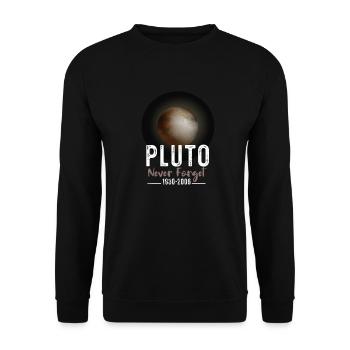 Solar System Pluto Never Forget 30-06 - Unisex Sweatshirt - black - Front - Alina (178cm) & Michal (187cm)