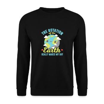 Earth's rotation really makes my day - Unisex Sweatshirt - black - Front - Alina (178cm) & Michal (187cm)
