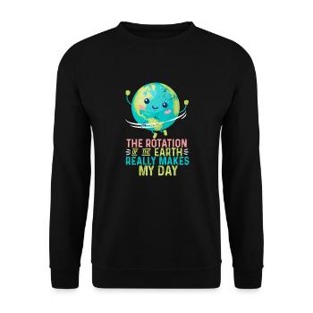 Earth's rotation really makes my day - Unisex Sweatshirt - black - Front - Alina (178cm) & Michal (187cm)