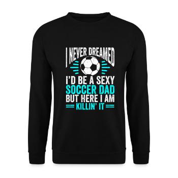 Fußball Herzschlag Fußball Ball Herzschlag - Unisex Pullover - Schwarz - Vorne - Alina (178cm) & Michal (187cm)
