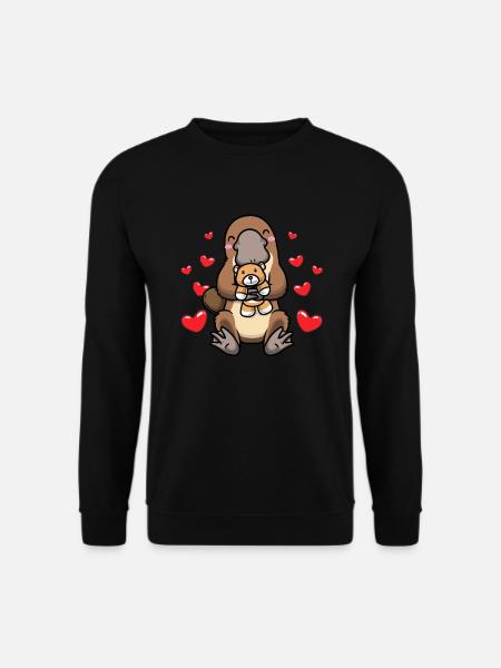 Kawaii Platypus med plysj-nebbdyr - Genser unisex - svart