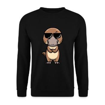 Émoticône ornithorynque de Kawaii - Sweat-shirt Unisexe - noir - Devant - Alina (178cm) & Michal (187cm)