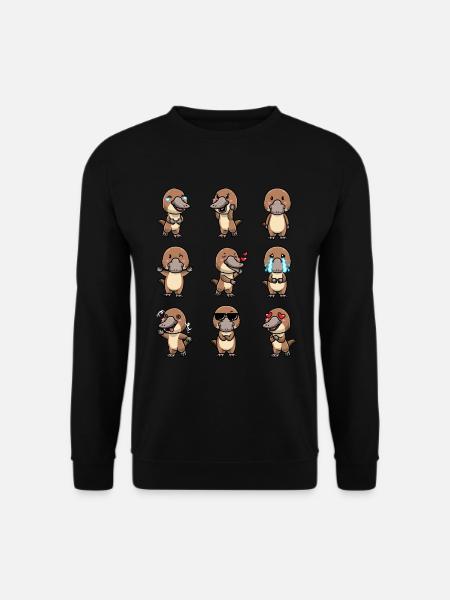 Kawaii nebbdyr uttrykksikon - Genser unisex - svart