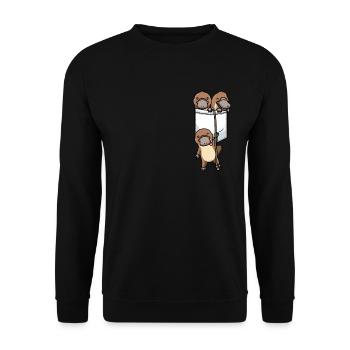 Schnabeltier In Einer Tasche Schnabeltiere - Unisex Pullover - Schwarz - Vorne - Alina (178cm) & Michal (187cm)