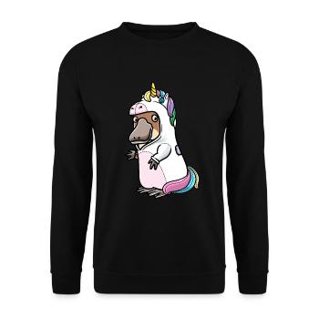 Platypus in unicorn costume Platypuses - Unisex Sweatshirt - black - Front - Alina (178cm) & Michal (187cm)