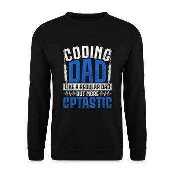 Coding Specialist Medical Encoder Father - Unisex Sweatshirt - black - Front - Alina (178cm) & Michal (187cm)