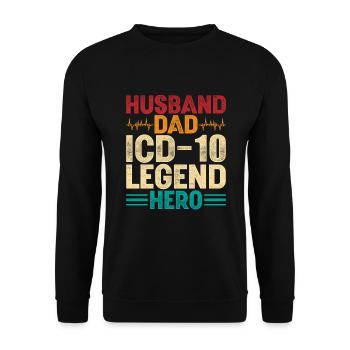 Coding Specialist Medical Encoder Father - Unisex Sweatshirt - black - Front - Alina (178cm) & Michal (187cm)