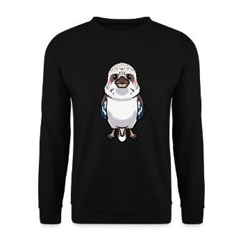 Lachender Hans Vogel Jägerliest Kawaii Emoticon - Unisex Pullover - Schwarz - Vorne - Alina (178cm) & Michal (187cm)