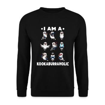 Laughing Hans Vogel Jägerreads emoticon - Unisex Sweatshirt - black - Front - Alina (178cm) & Michal (187cm)