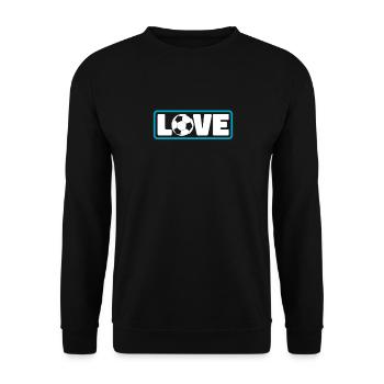 Soccer LOVE Soccer Ball Love Soccer - Unisex Sweatshirt - black - Front - Alina (178cm) & Michal (187cm)