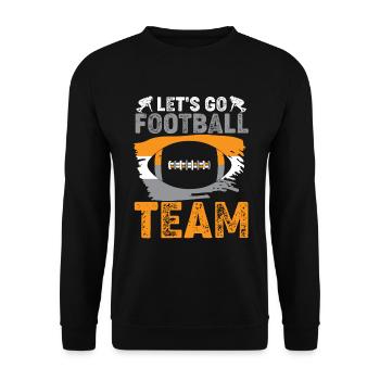 Fußball Let's Go Fußballmannschaft Let's Go - Unisex Pullover - Schwarz - Vorne - Alina (178cm) & Michal (187cm)