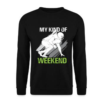 Football My kind of weekend footballer - Unisex Sweatshirt - black - Front - Alina (178cm) & Michal (187cm)