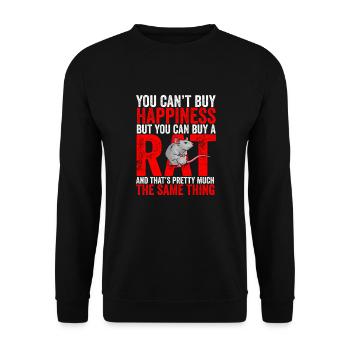 You can't buy happiness, but you can rat - Unisex Sweatshirt - black - Front - Alina (178cm) & Michal (187cm)