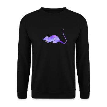 Rat Galaxy Space Milky Way Rat - Unisex Sweatshirt - black - Front - Alina (178cm) & Michal (187cm)