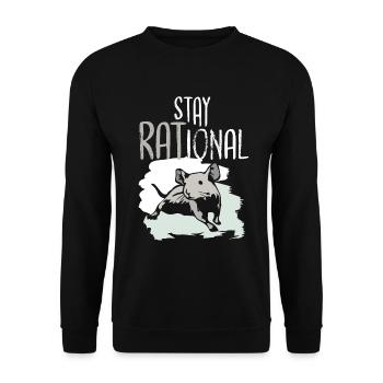 Rat Stay RATional Be RAtional Rat Lover - Unisex Sweatshirt - black - Front - Alina (178cm) & Michal (187cm)