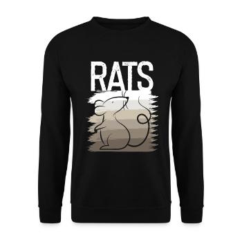 Ratte Schatten Ratten Farbe Faded Shadow Rat - Unisex Pullover - Schwarz - Vorne - Alina (178cm) & Michal (187cm)