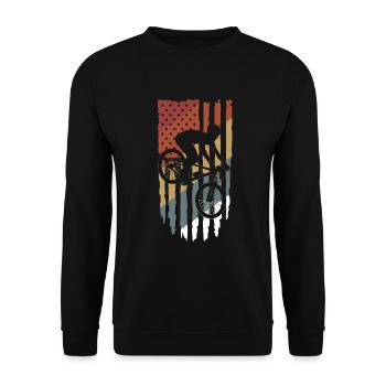 MTB Retro Vintage American Mountain Bike - Unisex Sweatshirt - black - Front - Alina (178cm) & Michal (187cm)