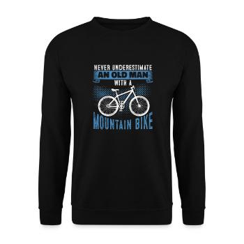 Unterschätzen Sie Niemals Einen Alten Mann Mit MTB - Unisex Pullover - Schwarz - Vorne - Alina (178cm) & Michal (187cm)
