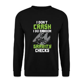 VTT Je ne m’écrase pas Je fais un contrôle de gravité - Sweat-shirt Unisexe - noir - Devant - Alina (178cm) & Michal (187cm)