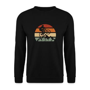 VTT Retro Vintage Sunset Mountain Bike - Sweat-shirt Unisexe - noir - Devant - Alina (178cm) & Michal (187cm)