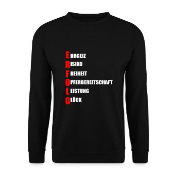 Erfolg - Unisex Pullover - Schwarz - Vorne - Alina (178cm) & Michal (187cm)