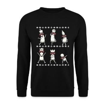 Dancing chess pieces Chess players - Unisex Sweatshirt - black - Front - Alina (178cm) & Michal (187cm)
