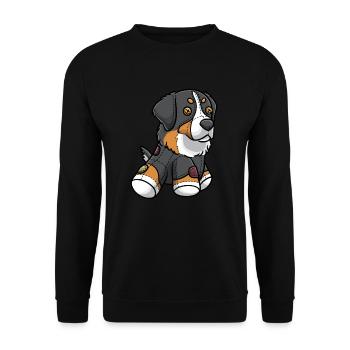 Berner Sennenhund Hund Bouvier Bernois Als - Unisex Pullover - Schwarz - Vorne - Alina (178cm) & Michal (187cm)