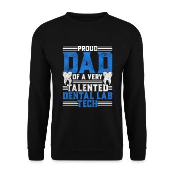Dental technician dental prosthodontist father - Unisex Sweatshirt - black - Front - Alina (178cm) & Michal (187cm)