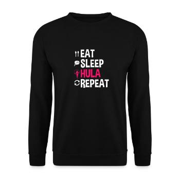 Hula Hoops Eat Sleep Hula Repeat Hoops - Unisex Sweatshirt - black - Front - Alina (178cm) & Michal (187cm)