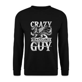 Mittelalterfest Crazy Renaissance Guy - Unisex Pullover - Schwarz - Vorne - Alina (178cm) & Michal (187cm)