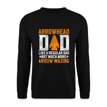 Pfeilspitzen Speerspitze Arrowhead Dad - Unisex Pullover - Schwarz - Vorne - Alina (178cm) & Michal (187cm)