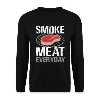 Barbeque Smoked Meat Daily - Unisex Sweatshirt - black - Front - Alina (178cm) & Michal (187cm)