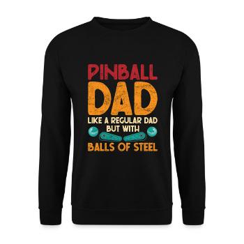 Pinball Dad Pinball Player - Unisex Sweatshirt - black - Front - Alina (178cm) & Michal (187cm)