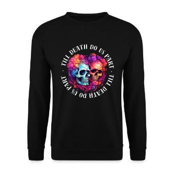 Bis dass der Tod uns scheidet (8) - Unisex Pullover - Schwarz - Vorne - Alina (178cm) & Michal (187cm)