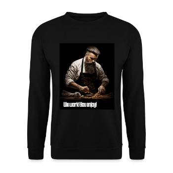 L’artisan poursuit sa vocation - Sweat-shirt Unisexe - noir - Devant - Alina (178cm) & Michal (187cm)