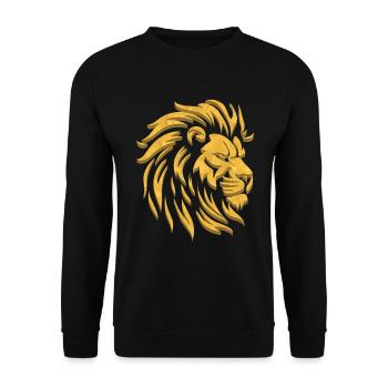 Lion d’Or | Tête de Lion Or - Sweat-shirt Unisexe - noir - Devant - Alina (178cm) & Michal (187cm)