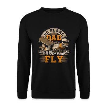 Model Airplane Model Airplane Father - Unisex Sweatshirt - black - Front - Alina (178cm) & Michal (187cm)