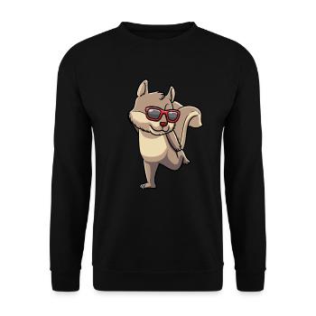 Écureuil cabré avec des lunettes de soleil rongeur - Sweat-shirt Unisexe - noir - Devant - Alina (178cm) & Michal (187cm)