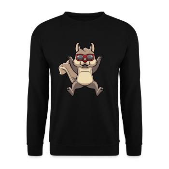 Écureuil cabré avec des lunettes de soleil rongeur - Sweat-shirt Unisexe - noir - Devant - Alina (178cm) & Michal (187cm)
