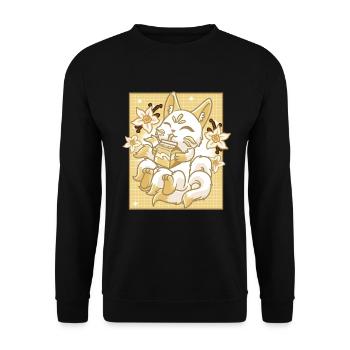 Kitsune Japon Anime Kawaii Vanille Lait - Sweat-shirt Unisexe - noir - Devant - Alina (178cm) & Michal (187cm)