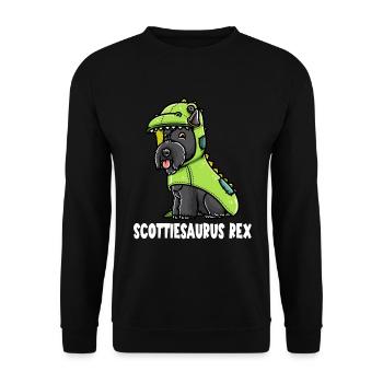 Scottish Terrier Dog in Dinosaur Costume - Unisex Sweatshirt - black - Front - Alina (178cm) & Michal (187cm)