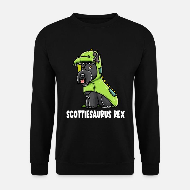 Scottish Terrier Hund Im Dinosaurier-Kostüm - Unisex Pullover - Schwarz