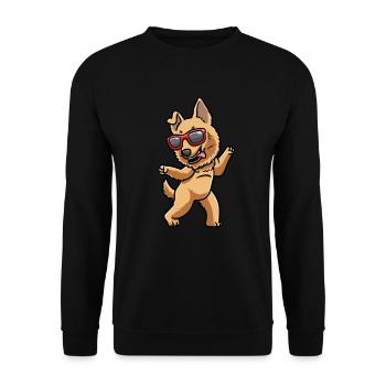 Basque Shepherd Dog Dog with Sunglasses - Unisex Sweatshirt - black - Front - Alina (178cm) & Michal (187cm)