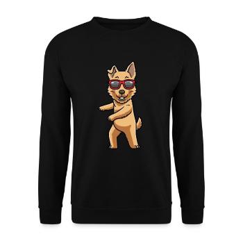 Basque Shepherd Dog Dog with Sunglasses - Unisex Sweatshirt - black - Front - Alina (178cm) & Michal (187cm)