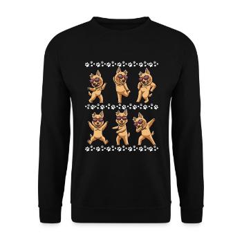 Basque Shepherd Dog Dog with Sunglasses - Unisex Sweatshirt - black - Front - Alina (178cm) & Michal (187cm)