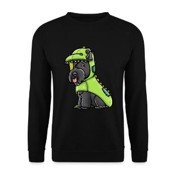 Scottish Terrier Dog in Dinosaur Costume - Unisex Sweatshirt - black - Front - Alina (178cm) & Michal (187cm)