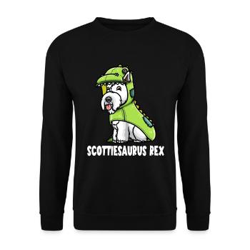 Scottish Terrier Dog in Dinosaur Costume - Unisex Sweatshirt - black - Front - Alina (178cm) & Michal (187cm)