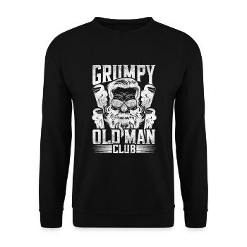 Opa Rentner Grumpy Old Man Mürrisch Großvater - Unisex Pullover - Schwarz - Vorne - Alina (178cm) & Michal (187cm)
