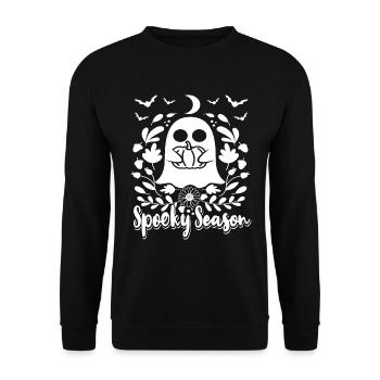 Niedliches Gespenst Halloween Gespenstische Saison - Unisex Pullover - Schwarz - Vorne - Alina (178cm) & Michal (187cm)